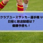 U15クラブユースサッカー選手権2019の日程と放送配信は？優勝予想も！