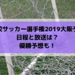 高校サッカー選手権2019大阪予選のテレビ放送と日程・組み合わせは？優勝予想も！