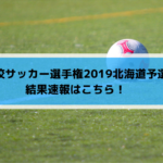 高校サッカー選手権2019北海道予選の結果速報はこちら！