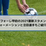 ヴァンフォーレ甲府の2021最新スタメン予想！フォーメーションと注目選手もご紹介！
