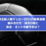 東北新人戦サッカー2022の結果速報！組み合わせ・日程と放送・ネット中継予定は？