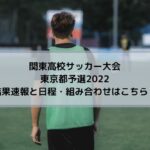 関東高校サッカー大会東京都予選2023の結果速報と日程・組み合わせはこちら！