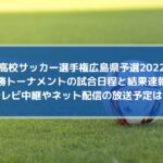 高校サッカー選手権広島県予選2022の結果速報！テレビ中継やネット配信の放送予定は？