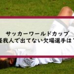 サッカーワールドカップ怪我人で出てない欠場選手は？| カタールW杯2022