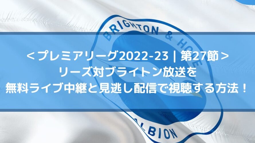 ブライトン対リーズ放送を無料ライブ中継と見逃し配信で視聴する方法!