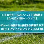 DFBポカール決勝の放送配信の視聴方法！ライプツィヒ対フランクフルト戦
