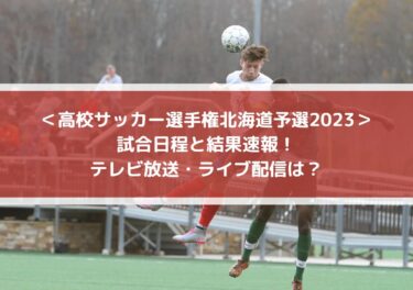 高校サッカー選手権北海道予選2023の結果速報！テレビ放送・ライブ配信は？