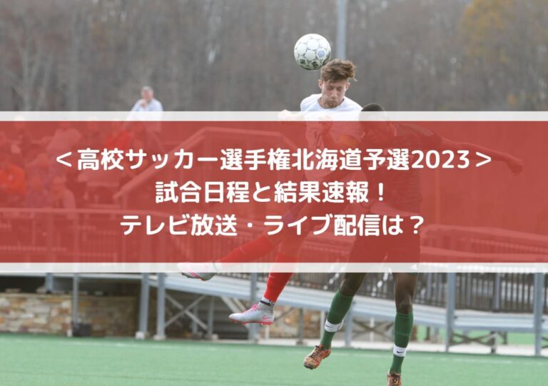 高校サッカー選手権北海道予選2023_試合日程と結果速報！テレビ放送やライブ配信は？