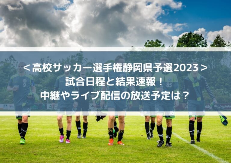 高校サッカー選手権静岡県予選2023の結果速報！中継やライブ配信の放送予定は？